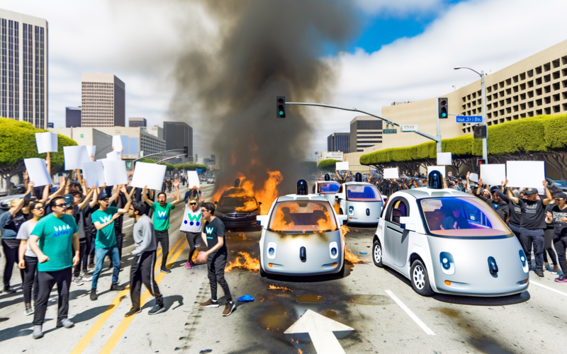 Self-Driving Waymo Cars Torched During ICE Protest in Los Angeles