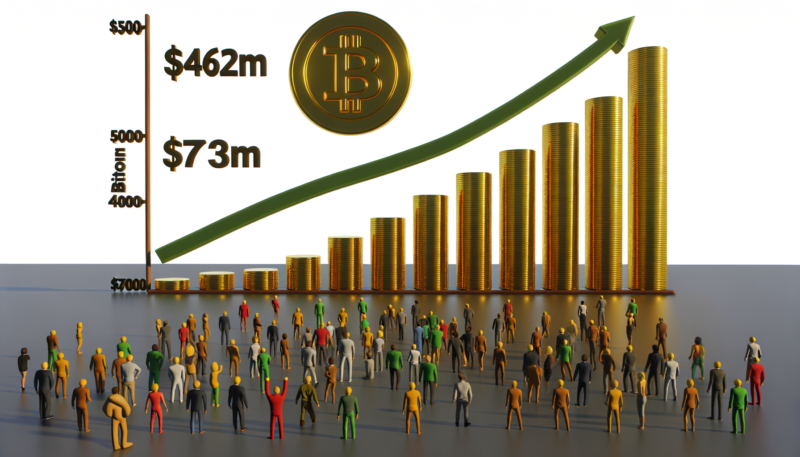 Bitcoin ETFs pull in $462M as BTC briefly tops $73K