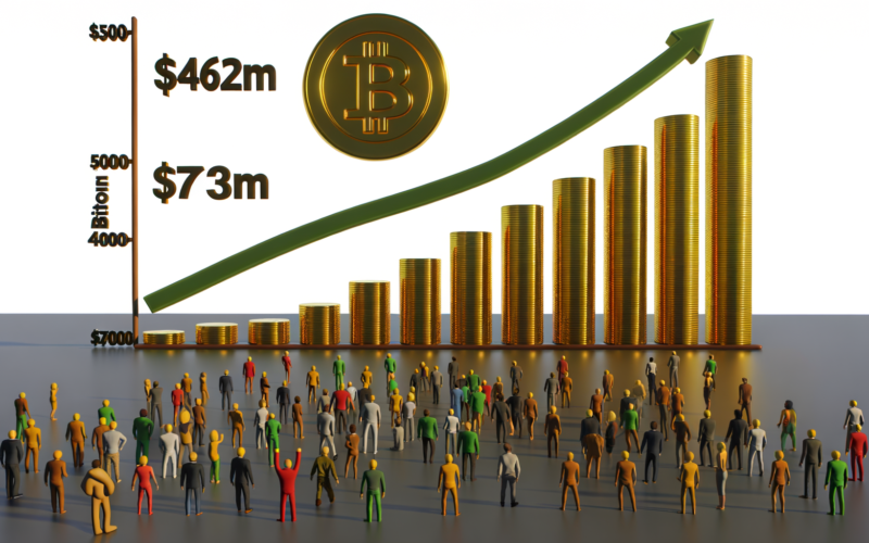 Bitcoin ETFs pull in $462M as BTC briefly tops $73K